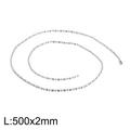 Collana a catena a sfere in acciaio inossidabile lucido argento, 500mm lunghezza e 2mm larghezza - Catena a Sfere Tonde (KN107366-Z) / 500x2mm