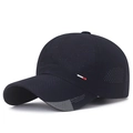 Berretto sportivo nero traspirante ad asciugatura rapida con mesh e stampa Sport Style - Regolabile / Blu navy