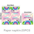 20er Set Gabby's Dollhouse Servietten mit Regenbogen-Druck und Maßangaben für Party - Servietten - 20 Stk.