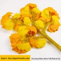 Artificial ginkgo leaves branch in gradient yellow and orange with a realistic film coating - Two-tone Glue-coated Ginkgo Leaf Style A