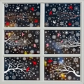 Christmas window static stickers with white snowflakes and red birds for glass decor - [6 Sets] BQ(453-458)