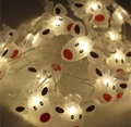 Christmas LED string lights with warm glowing reindeer shapes and red nose accents - 1m 10-LED (2AA Battery Model) / Cute Deer