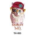 Waterproof temporary tattoo sticker with stylish cat illustration and TH-093 model text - Th-093 / 210*148mm