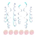 Iridescent PVC spiral hanging ornaments for party decoration with rainbow laser effect - 6 Pieces/Pack / Transparent Iridescent