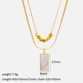 Detailed size specifications for 18k gold double-layered white shell necklace - Double Layer Shell Pendant Style