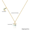 925 silver necklace with golden moon and star pendants featuring blue and white zircons - Star Moon Necklace / 925 Silver / Gold