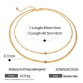 Misurazione dettagliata delle dimensioni e specifiche della collana doppia a catena oro 18k - Stile Pendente a Y a Doppio Strato(JDNW2403039)