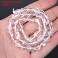 Transparent 6-8mm white crystal stone bead strand for DIY jewelry making 15 inches - 6-8mm Oval