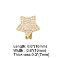 Detail view of gold star-shaped bracelet charm with sparkling cubic zirconia and dimensions - Zirconia Star Slider