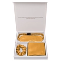 Golden 100% mulberry silk sleep set with eye mask and scrunchie in a premium gift box - Amber Yellow
