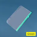 Green 6-hole frosted PVC zipper binder pouch for A5 A6 loose-leaf organizers - A6 Transparent Bag with Green Zipper