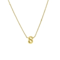 Classic 18k gold plated necklace featuring a 3D uppercase letter S pendant for women - S