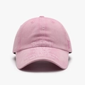 Casquette de baseball rose en coton avec broderie blanche et étiquette latérale - Réglable / Rose