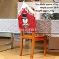 Housse de chaise de Noël avec motif bonhomme de neige, décor festif de 47x58 cm - Série 301-Père Noël