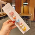 Set of 5 colorful cartoon animal elastic hair ties featuring pig, carrot, and duck icons - Rabbit Carrot Style (19#) / 10 Pieces Pack