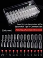 Size chart for 504pcs square matte soft gel nail tips in 10 various dimensions - Square / Full Sizes Set 504 Pieces
