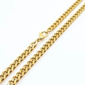 Classic 18K gold plated stainless steel Cuban link chain necklace with lobster clasp - 6mm / 50cm