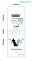 Front and back design of cotton socks packaging tag with barcode and washing symbols - White Paper Socks Tag