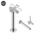 G23 titanium cross stud earring for lip or ear piercing with 4mm width detail - Cross / 1.2*8mm