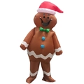 Inflatable gingerbread man costume with red hat and green bow tie for Christmas party - Inflatable Gingerbread Man In Red (adult 190cm) / One Size