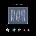 Detail of 3D embossed silicone nail art mold featuring flowers and tulips 5.5x4.7x1.1cm - Five Petal Flower A06