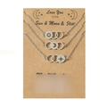 Tre collane in acciaio con sole luna stella su cartoncino kraft con messaggio affettuoso - Set di 3 collane