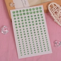Green self-adhesive rhinestone stickers in various sizes for DIY face and eye makeup - Light Green
