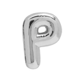 Polished silver letter P bubble charm pendant for DIY bracelets and watch bands - Silver Letter-P