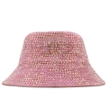 Cappello da pescatore rosa con strass luccicanti in stile vintage retrò da esterni - M(56-58cm) / Rosa