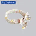 Écharpe rafraîchissante grise avec motifs de chiots et nœud papillon pour animaux - Carte Coréenne / Coton Chiot Gris