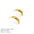 14K gold plated stainless steel thick crescent hoop earrings sized 18x12mm - 18x12mm / Gold