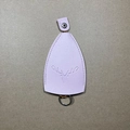 Pink PU leather key cover with embossed deer head pattern and metal snap button closure - Pink Embossed