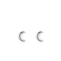 Elegant pair of S925 sterling silver crescent moon stud earrings with a polished finish - Moon Style (RHE592S) / Silver