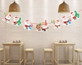 Christmas paper bunting featuring festive Santa and reindeer designs for indoor decor - 2.8m Musical Santa
