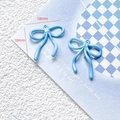 Light blue bow-shaped alloy charm for DIY jewelry making, size 18mm x 18mm - 40# Mini Blue Bow