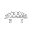 Silver rhinestone birthday crown with hollow heart patterns and integrated hair combs - Silver Rhinestone Crown Accessory