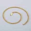 Collana a catena cubana dorata da uomo con ciondolo a piastrina rettangolare - Oro