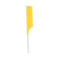 Pettine a coda giallo con denti in plastica e manico sottile in metallo - Giallo