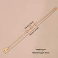 Gold heart bracelet with pink and white cubic zirconia stones in 18.5cm length - 3 Pink Hearts (1#3颗爱心)