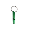 Green aluminum alloy survival whistle with keychain ring in minimalist metallic finish - Green
