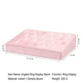 Pink velvet ring display stand with dimensions 19.5x15x4.5cm for jewelry presentation - Inclined Ring Display Stand / Pink