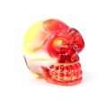 Skull figurine in yellow to red gradient finish with crystal texture for Halloween decor - Large Style No.5 (Yellow Red Gradient)