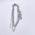 Silver lobster clasp and extension chain detail for DIY jewelry making accessories - O Chain / White Gold