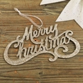 Flat lay of Merry Christmas golden glitter wooden sign on vintage wood background - Gold Glitter - Calligraphy Style