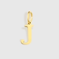 Ciondolo in acciaio inossidabile placcato oro 18k con design della lettera j minuscola - Lettera J (ZP30271) / Argento