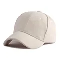 Classic cream faux suede baseball cap for men and women with adjustable back closure - Adjustable / Off White