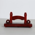 Deep red polished bamboo fan display stand with traditional Asian style base - Fan Stand Style 1 (14cm*4cm)