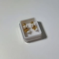 Gold plated titanium steel four-leaf clover stud earrings with screw-back design - 11# Gold Four Leaf Clover