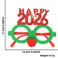 Sparkly Red and Green Happy 2026 Party Glasses for Christmas and New Year Celebrations - Happy 2026 Style