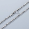 Sleek silver stainless steel lobster clasp necklace with durable basket weave chain - Width 2.5mm Length 45cm / Steel